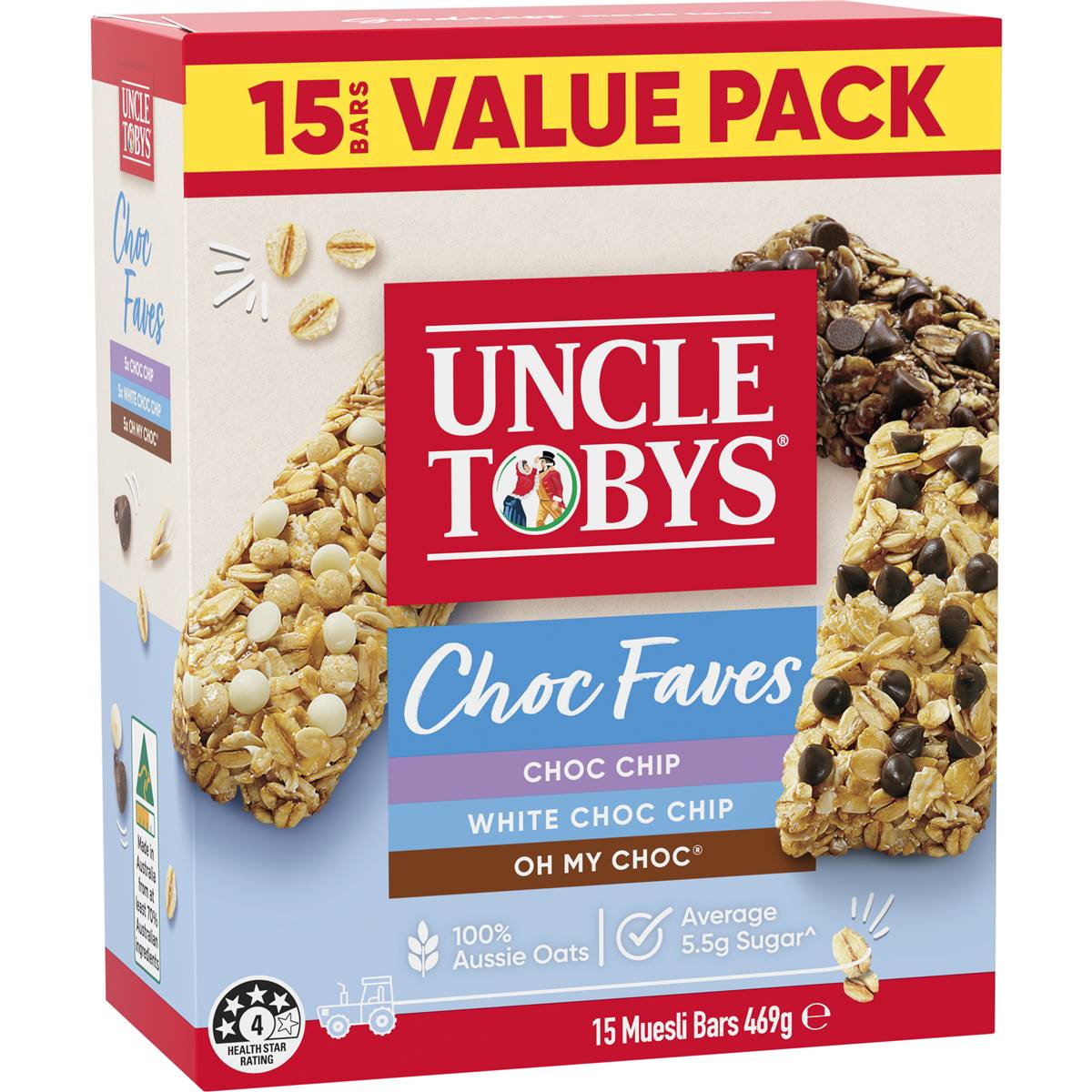 Uncle Tobys Choc Faves Muesli Bars 15x31g