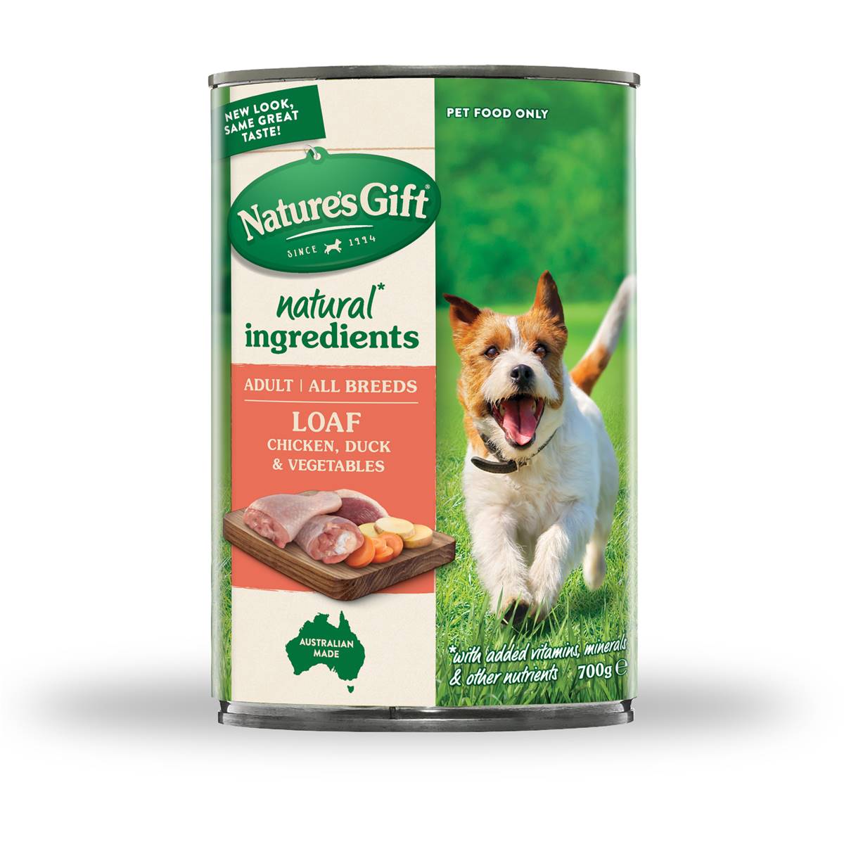 Nature's Gift Adult Wet Dog Food Loaf Chicken Duck & Vegetables 700g