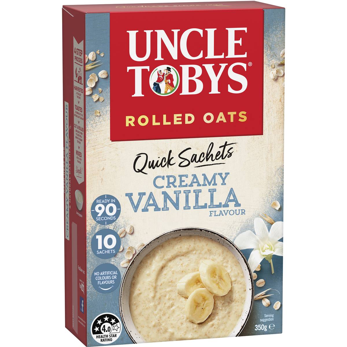 Uncle Tobys Oats Quick Sachets Creamy Vanilla Porridge 10x35g