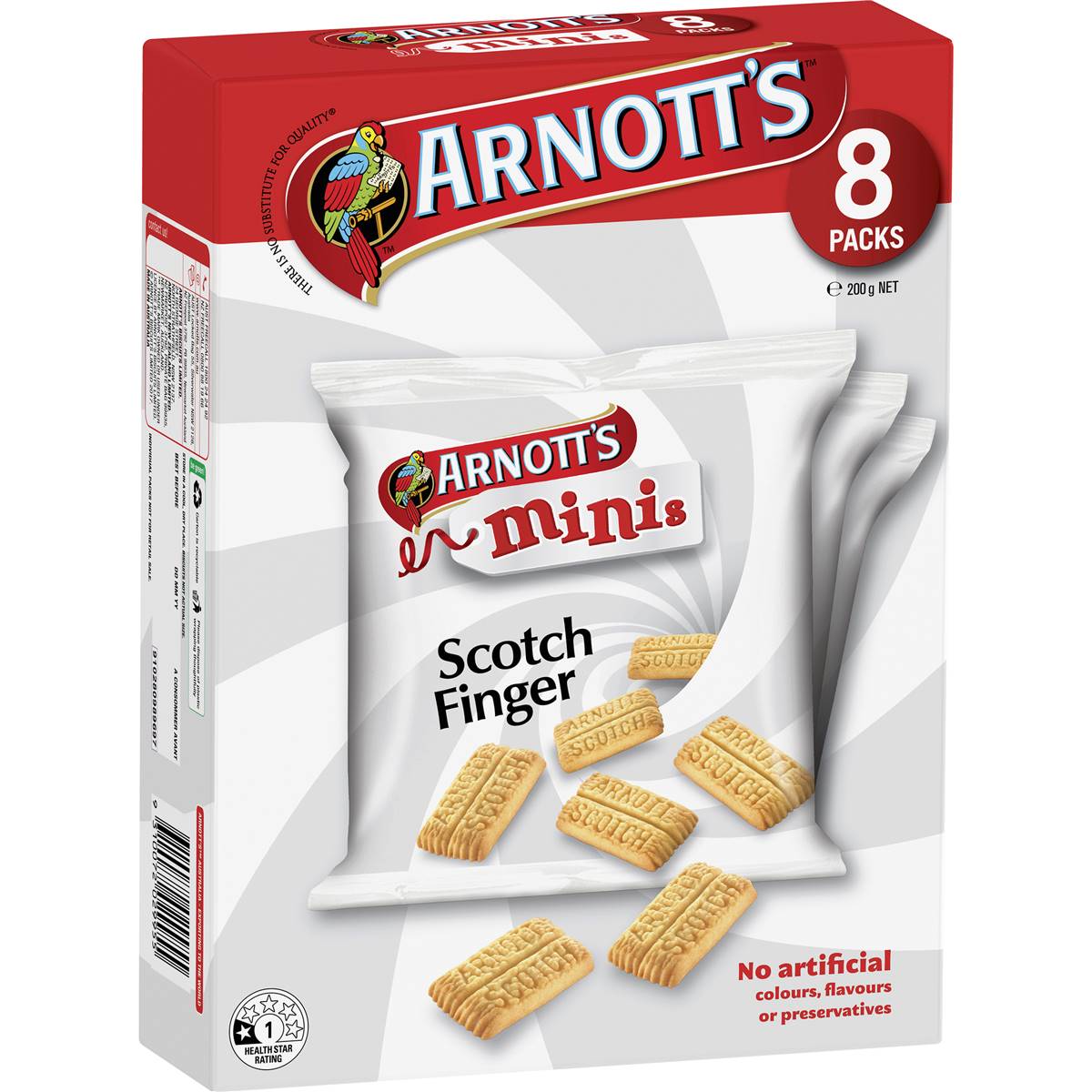 Arnott's Mini Scotch Finger Biscuits 8x25g