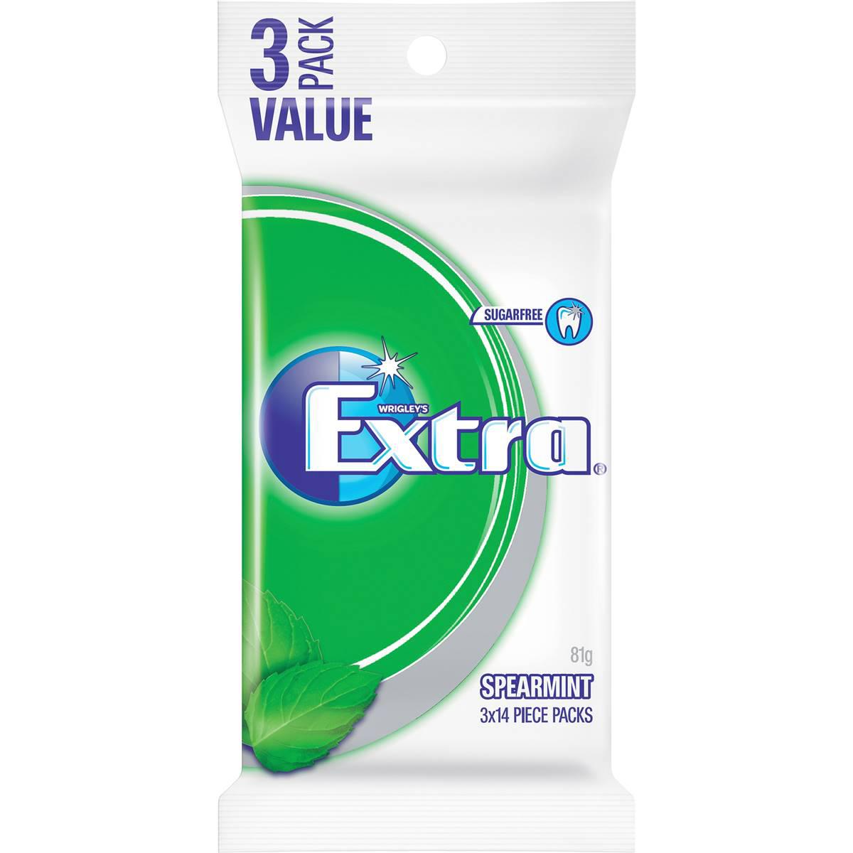 Extra Spearmint Sugar Free Chewing Gum 42pc 3x27g
