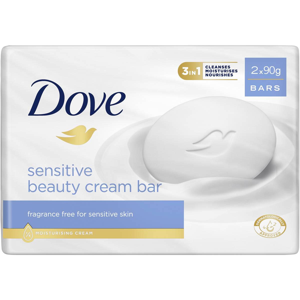 Dove Beauty Cream Bar Sensitive Soap 2x90g