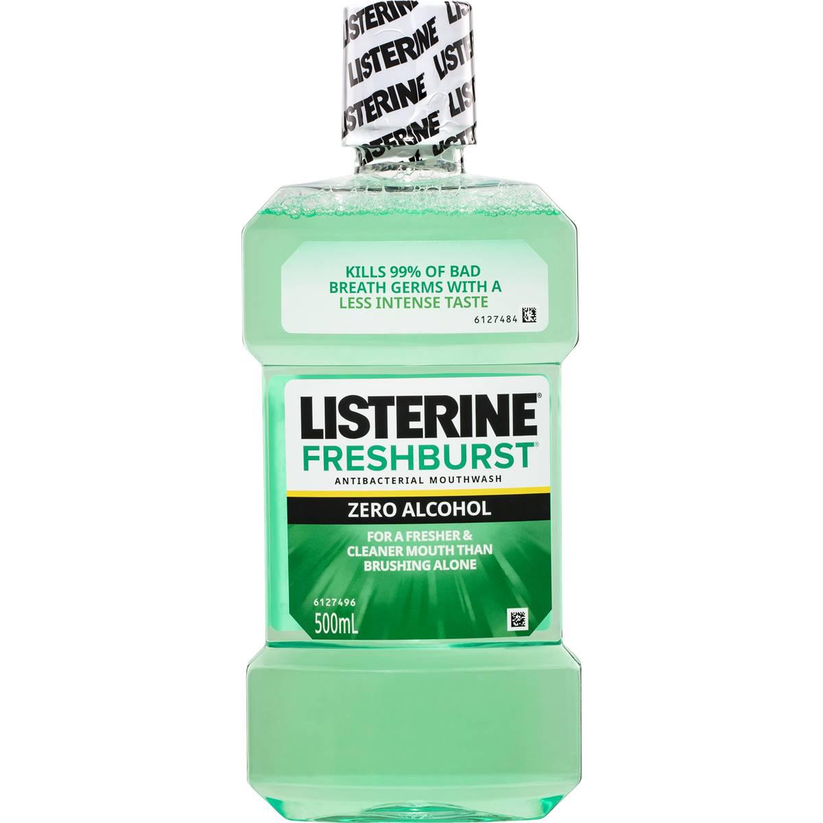 Listerine Freshburst Zero Alcohol Antibacterial Mouthwash 500ml