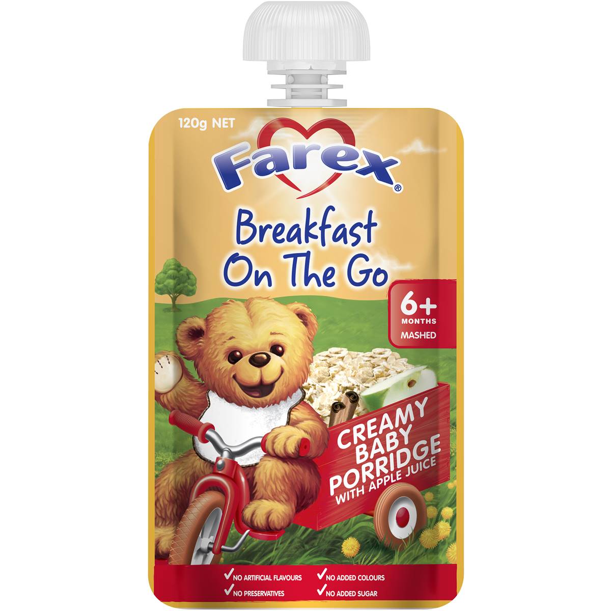 Farex Breakfast On The Go Creamy Baby Food Porridge 6+ Months 120g