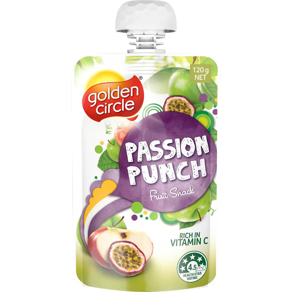 Golden Circle Blended Fruit Puree Apple & Passionfruit Lunch Box Pouch 120g