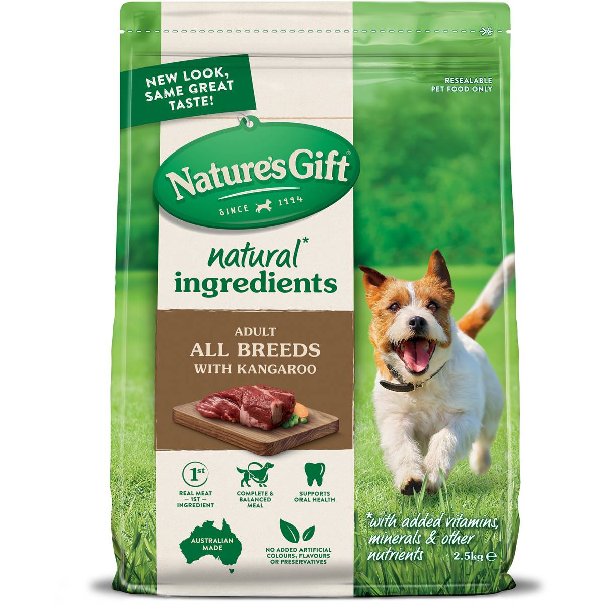 Nature's Gift Adult Dry Dog Food With Kangaroo 2.5kg