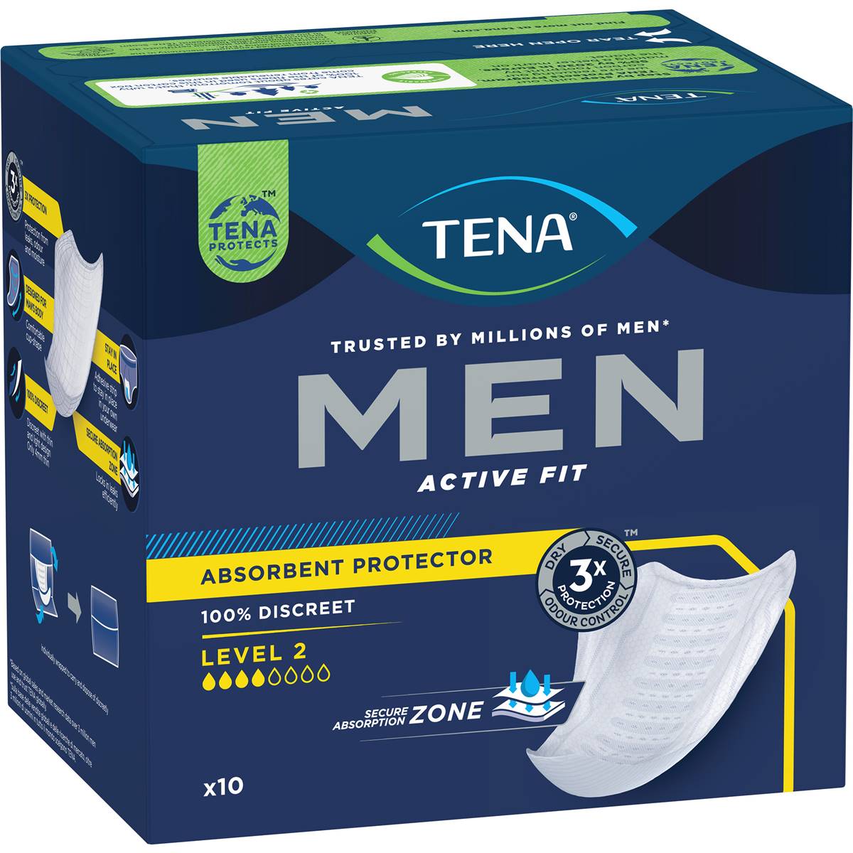Tena Men Absorbent Protector Level 2 10 Pack