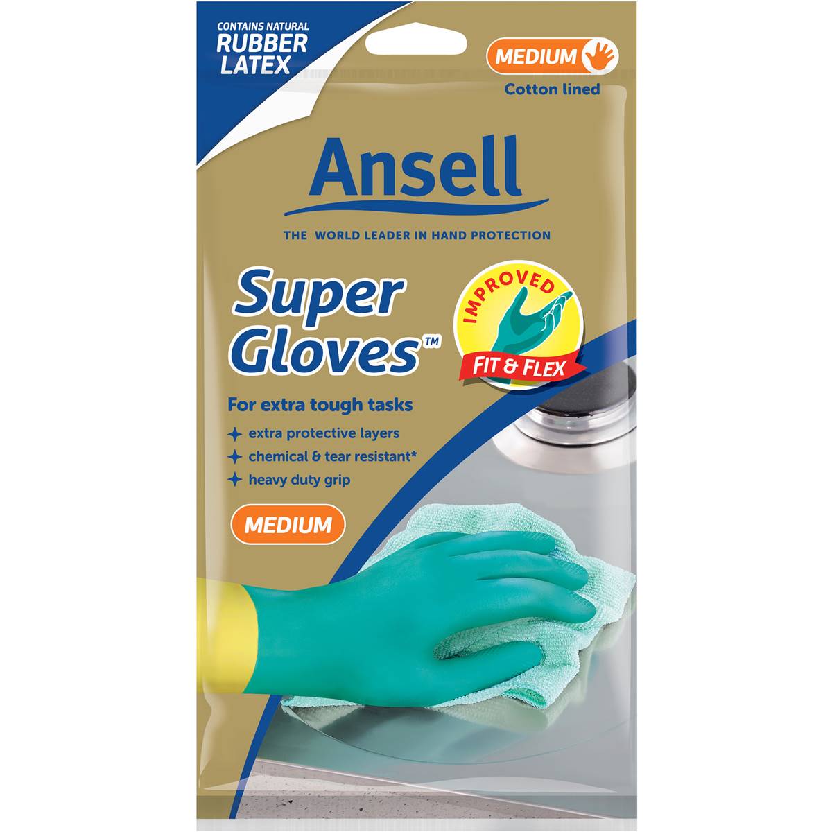 Vileda Ansell Super Protector Gloves Medium Pair 1 Pack