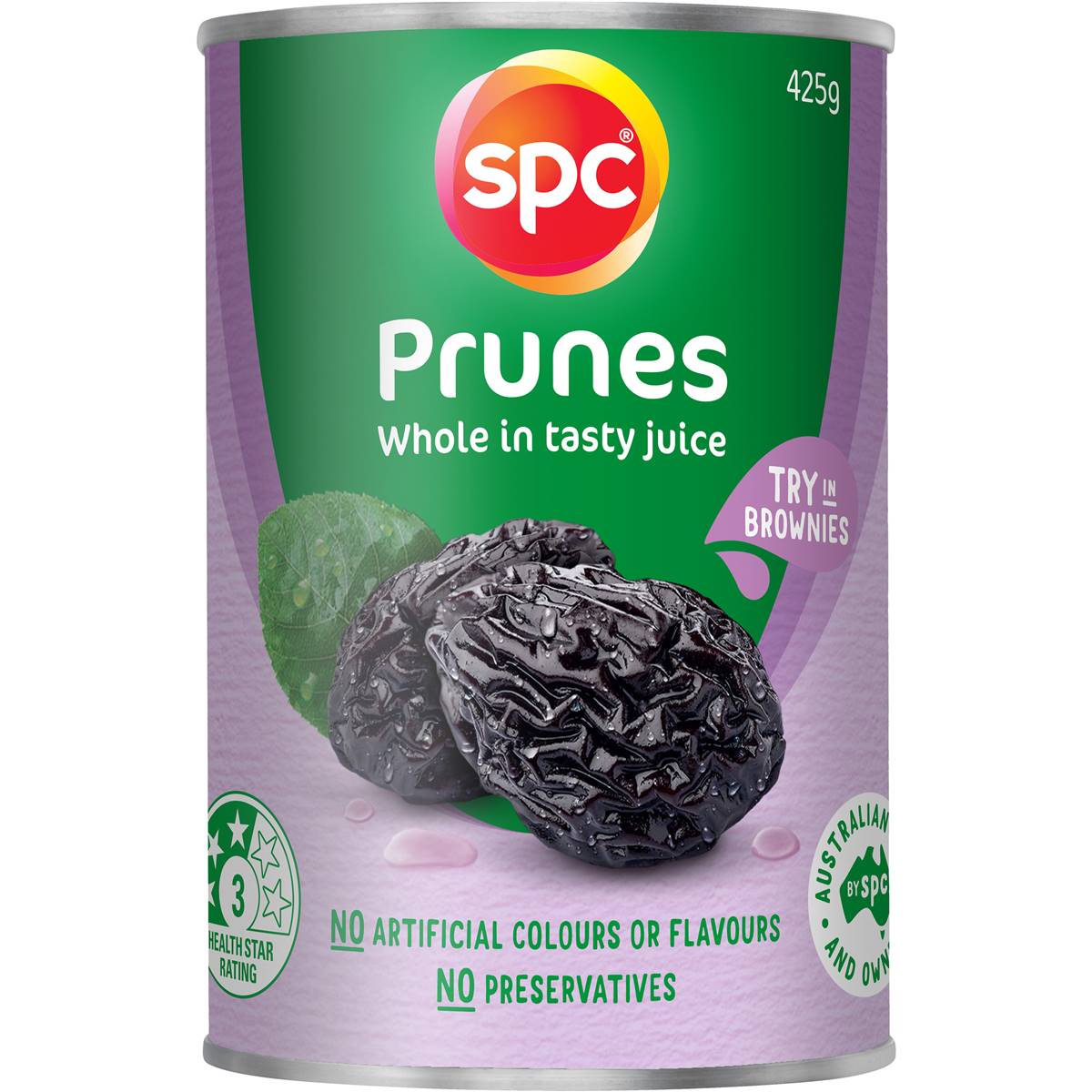 Spc Whole Prunes In Juice Canned Fruit 425g
