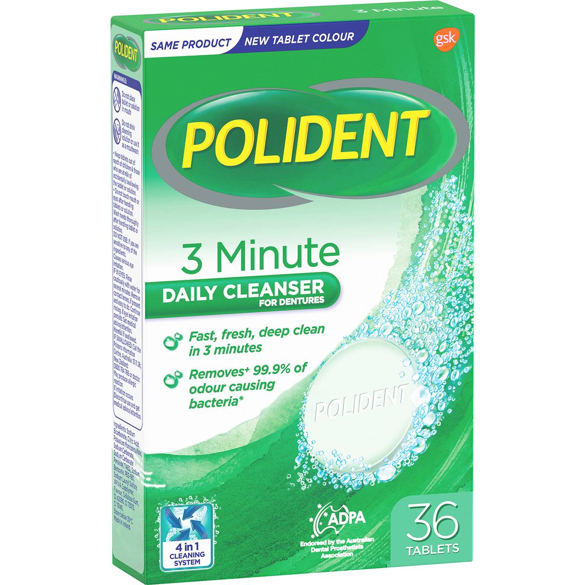 Polident 3 Minute Daily Cleanser For Dentures And Partials 36 Pack