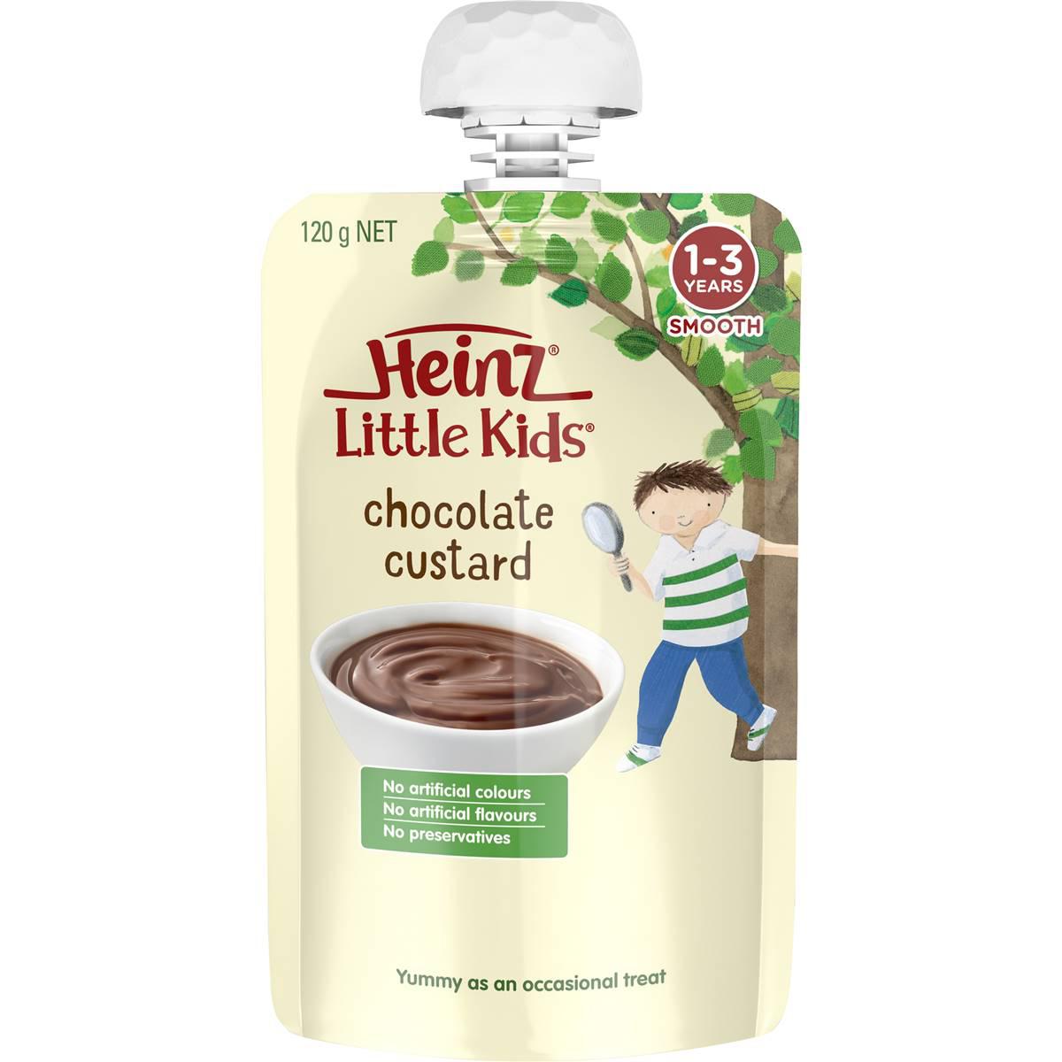 Heinz Little Kids Chocolate Custard Toddler Food Pouch 1-3 Years 120g