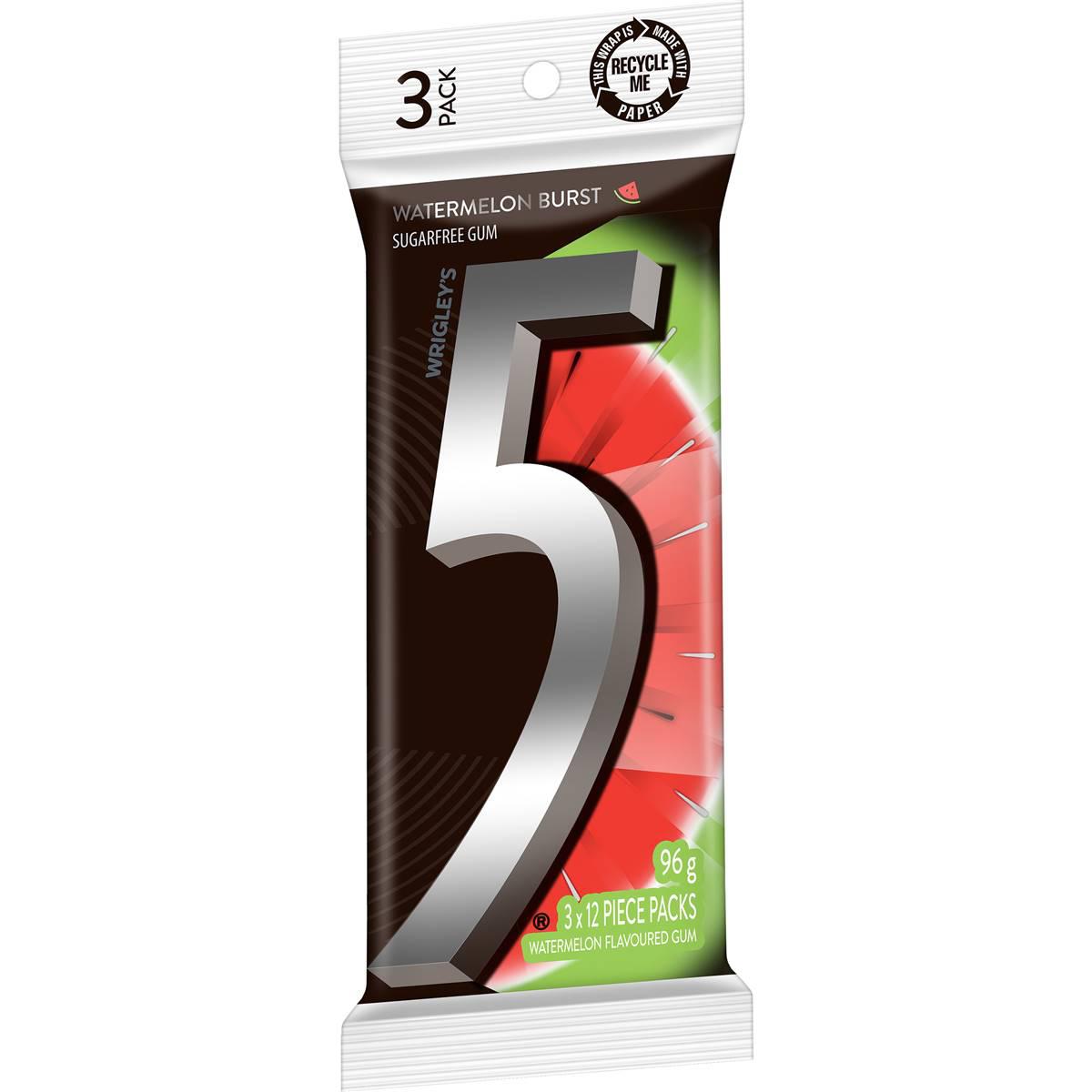 5gum Watermelon Burst Sugar Free Gum 96g