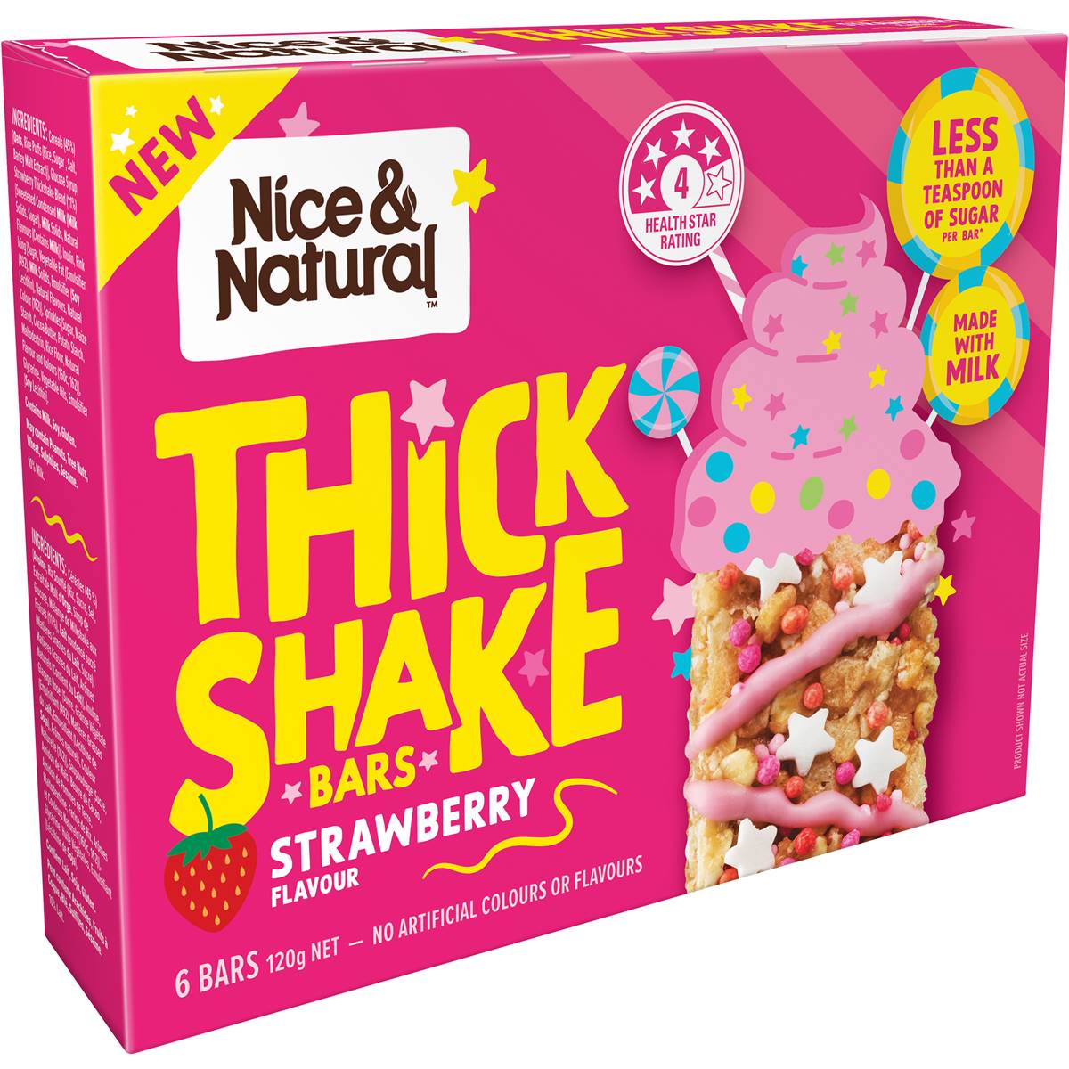 Nice & Natural Thick Shake Bars Strawberry Flavour 6x20g