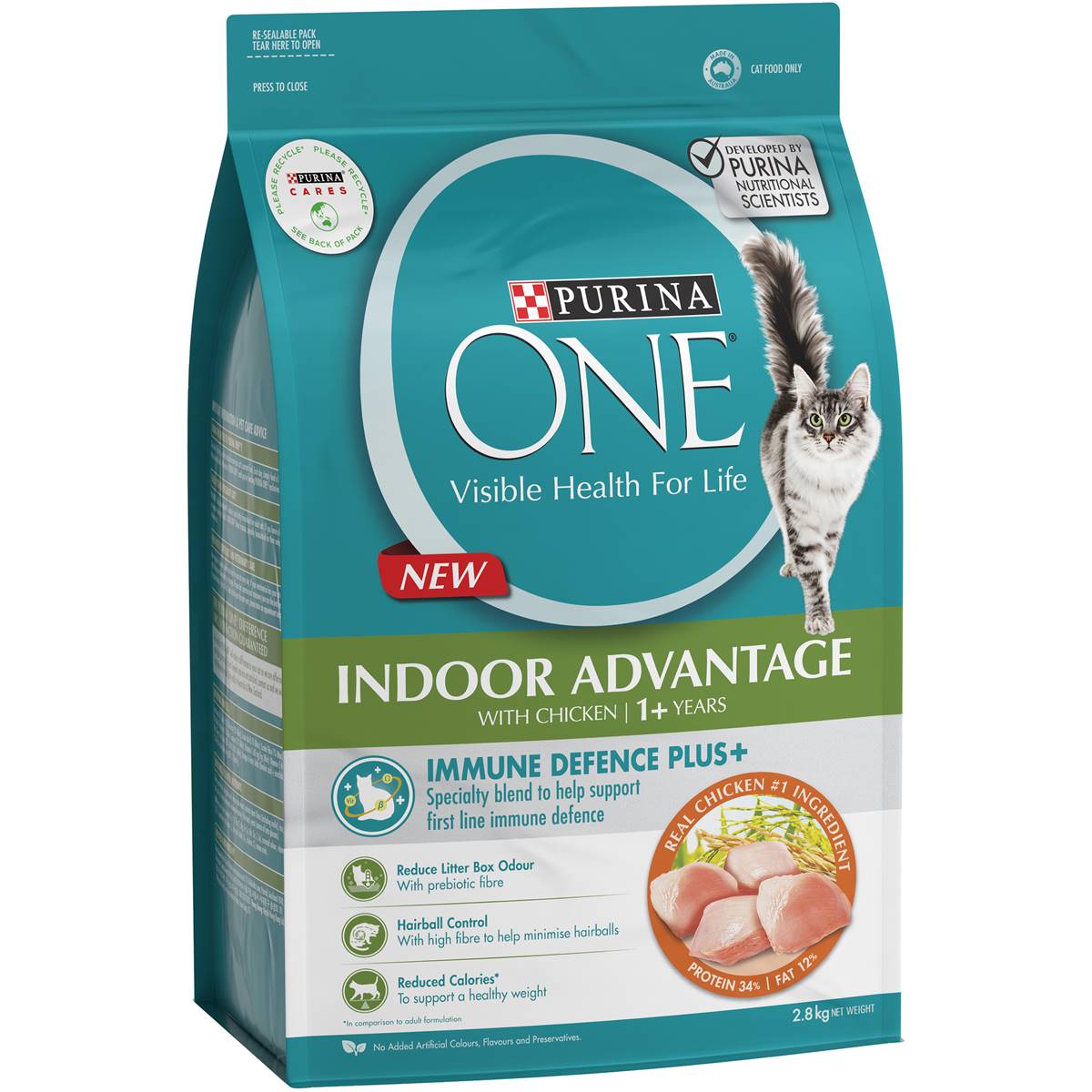 Purina One Cat Food Indoor Advantage Immune Defence 1+ Years 2.8kg