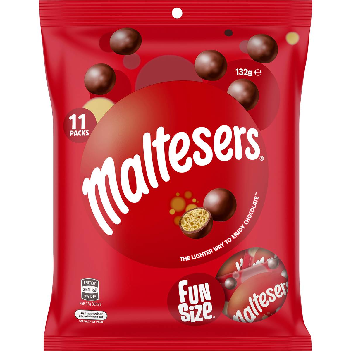 Maltesers Milk Chocolate Party Share Bag 11 Pieces 132g