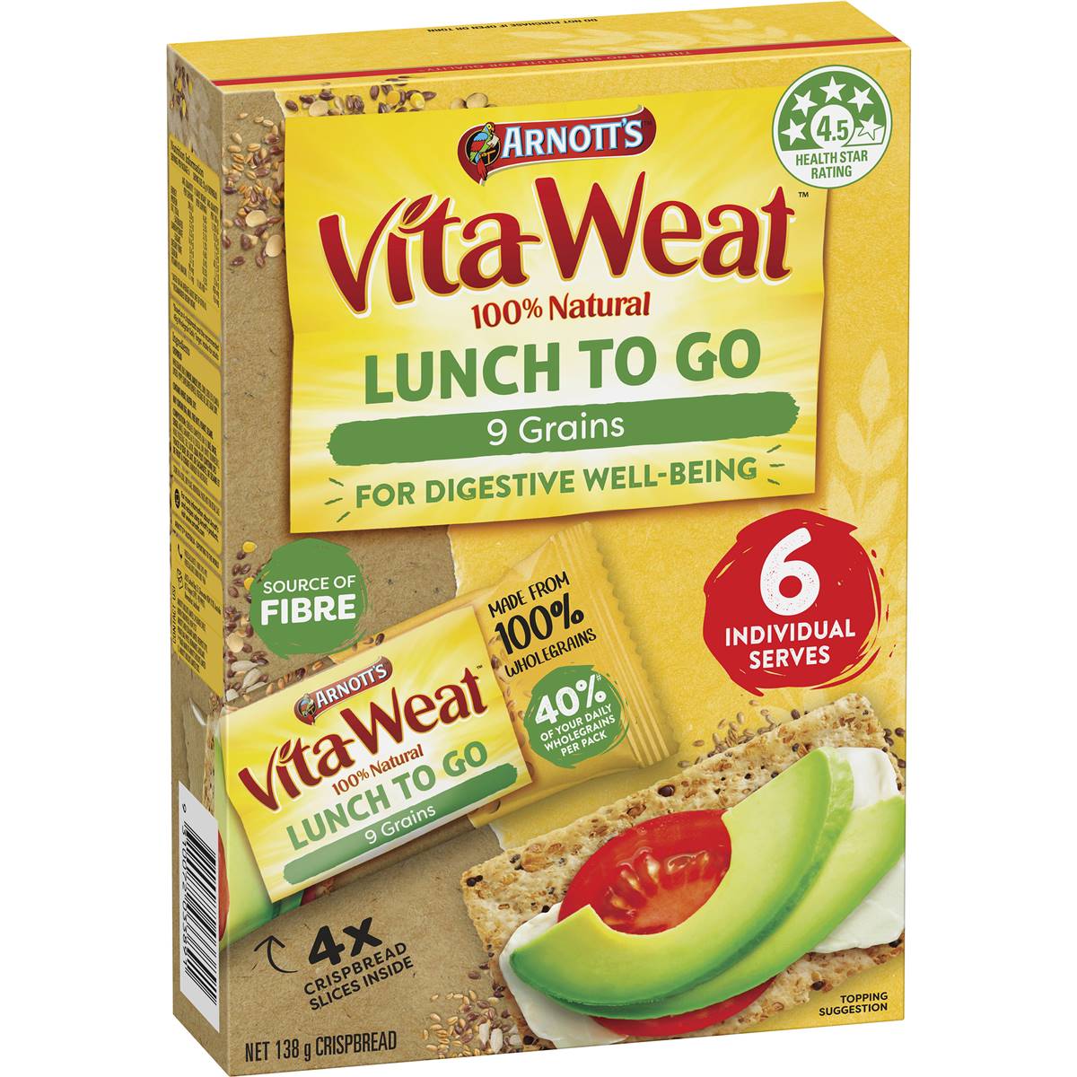 Arnott's Vita Weat 9 Grain Lunch To Go Crispbreads 6x23g