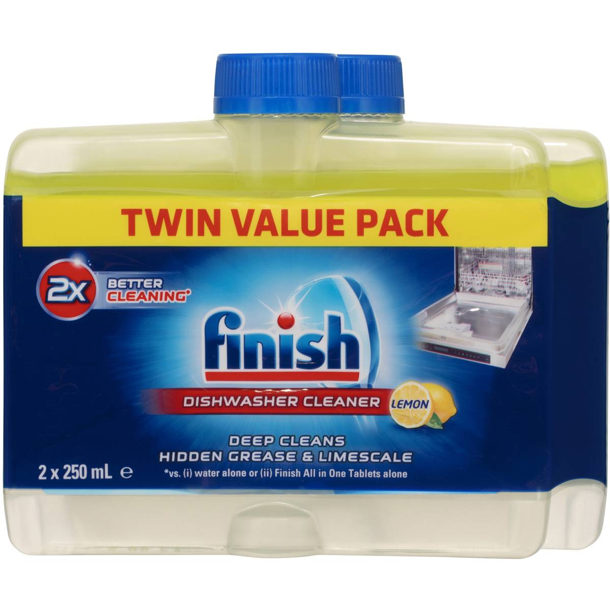 Finish Dishwasher Deep Cleaner Regular Liquid Twin 250ml