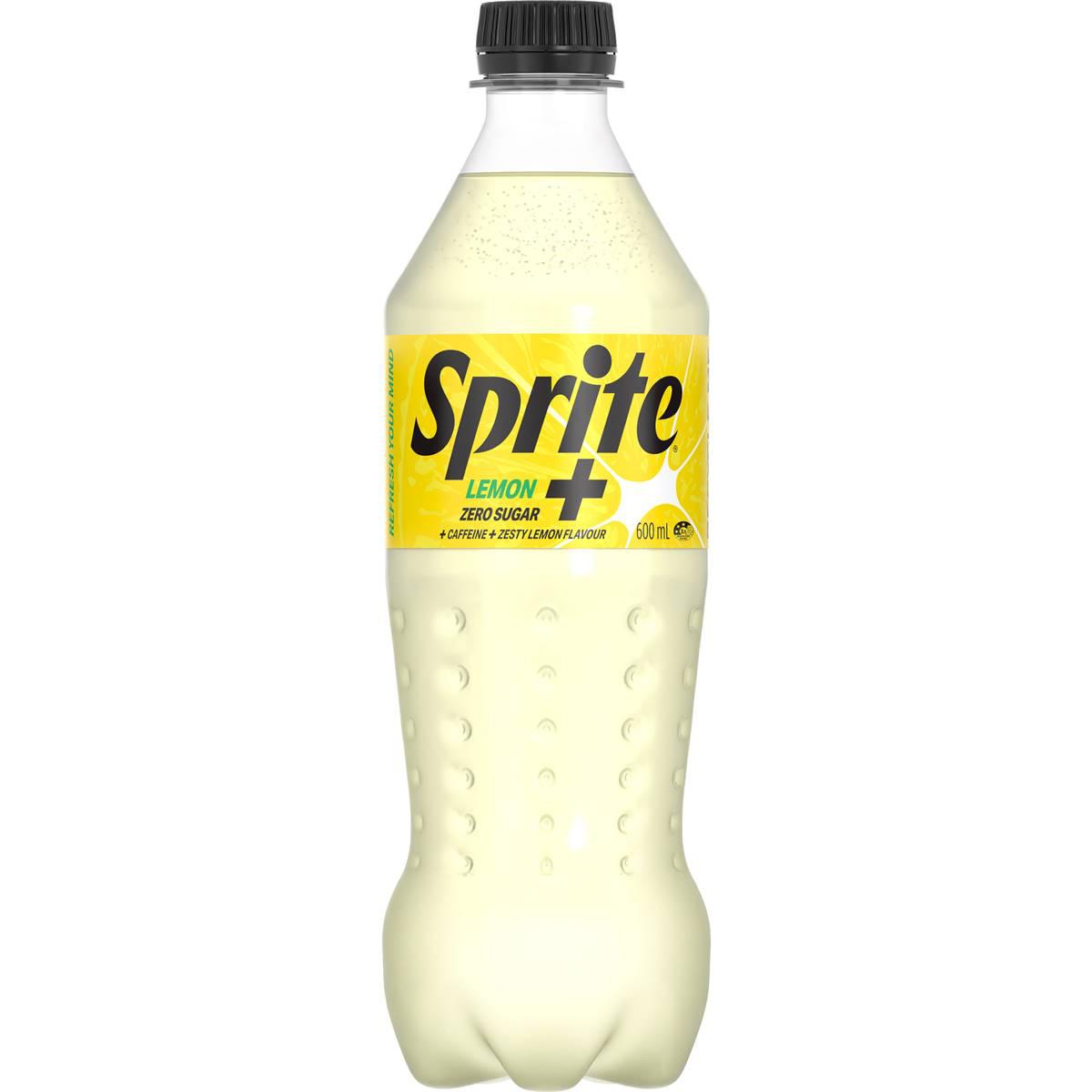 Sprite Lemon+ Zero Sugar Soft Drink Bottle 600ml