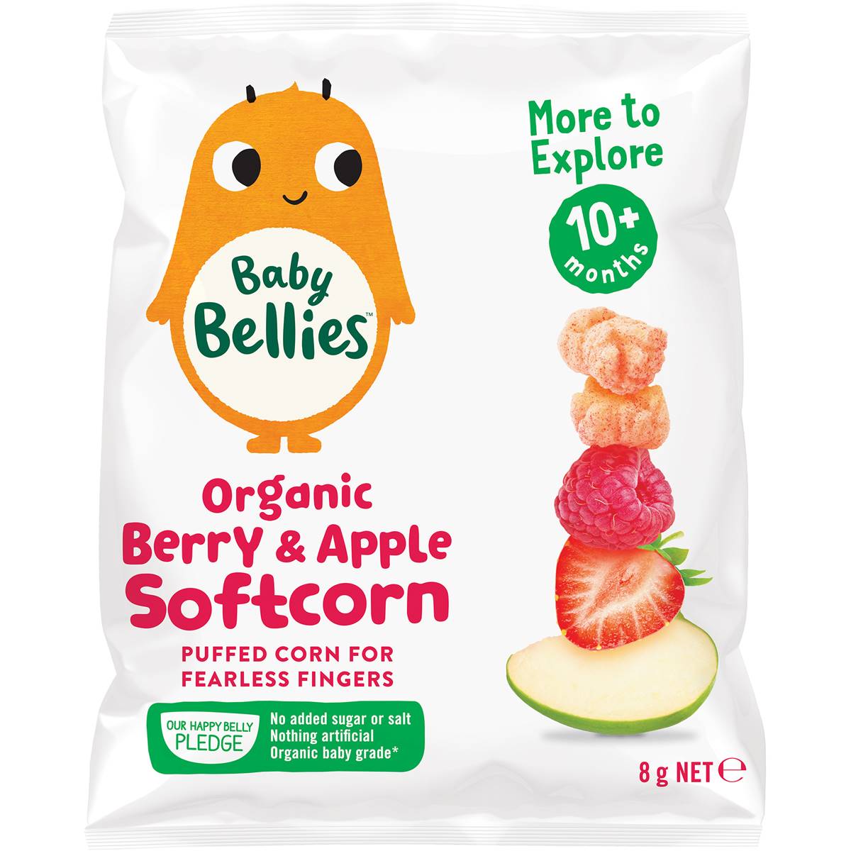 Baby Bellies Organic Berry & Apple Softcorn Puffs 8g
