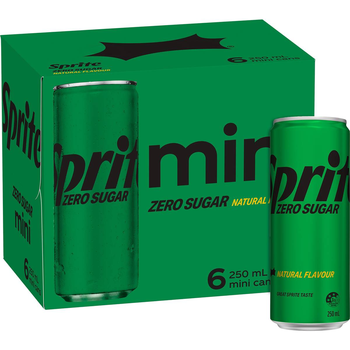 Sprite Zero Sugar Lemonade Soft Drink Mini Cans 6x250ml