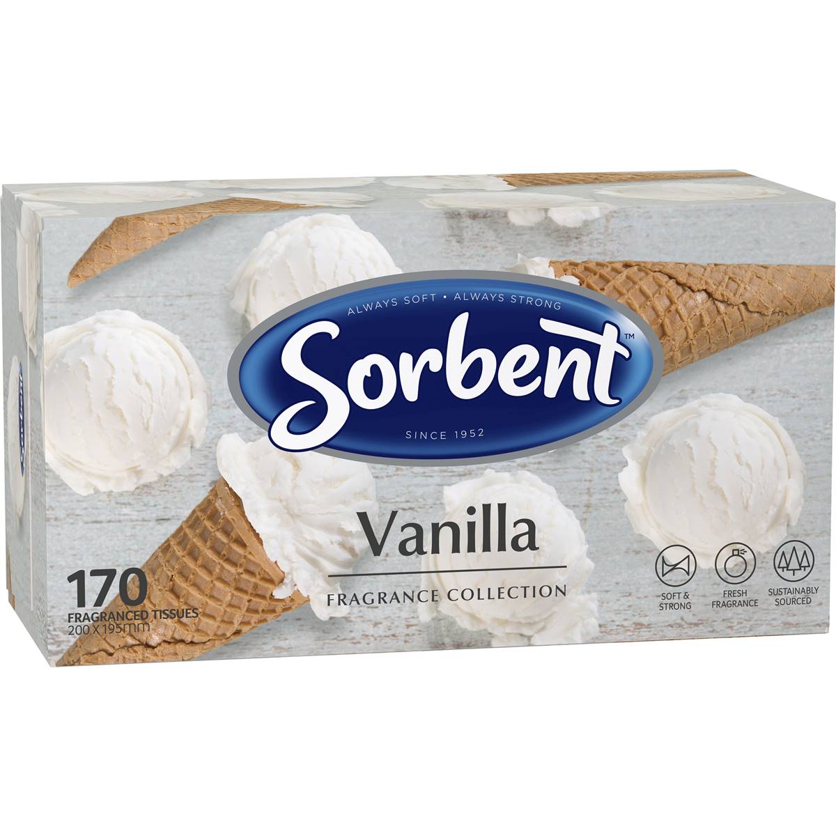 Sorbent Vanilla Fragrance Collection Facial Tissues 170 Pack