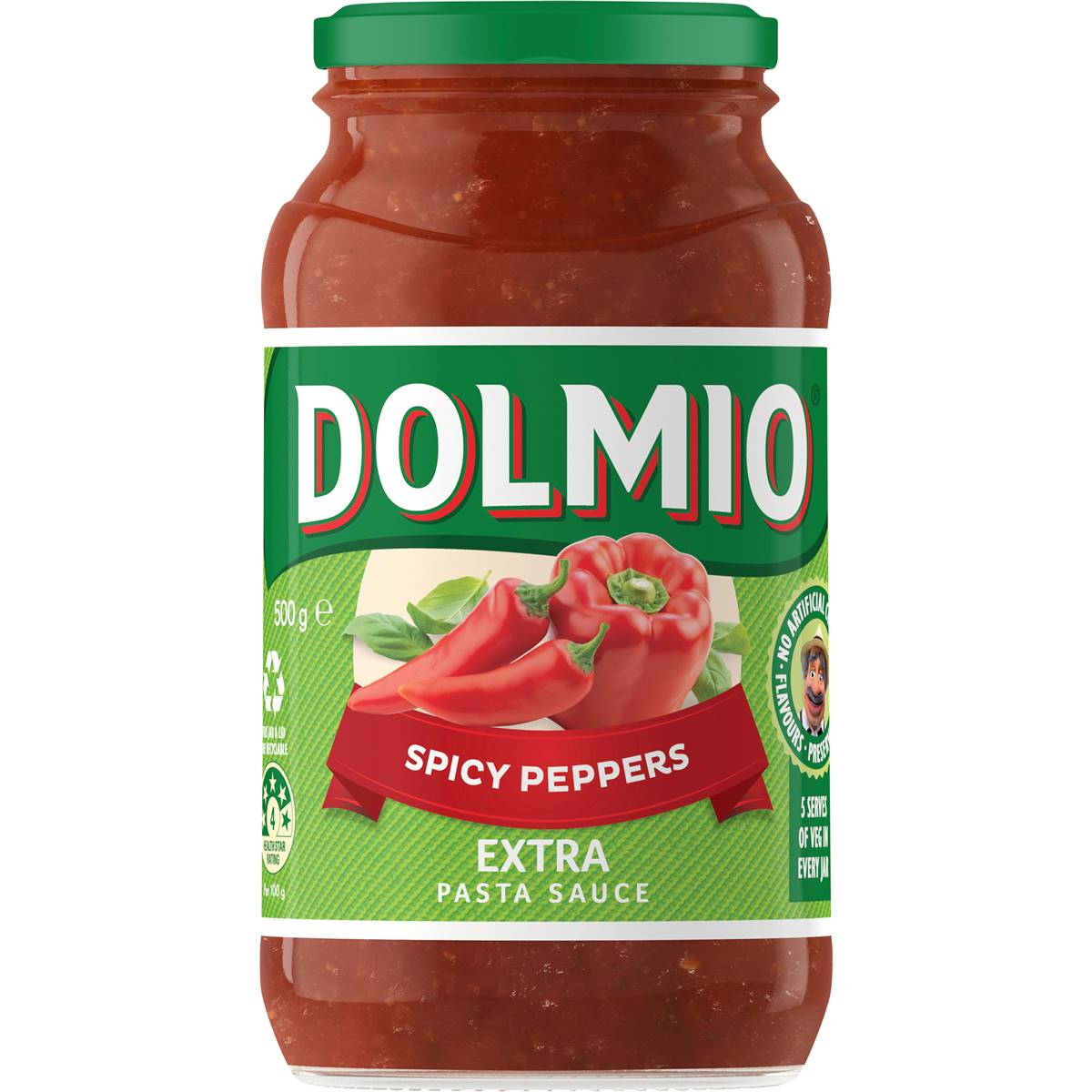 Dolmio Extra Spicy Peppers Tomato Pasta Sauce 500g
