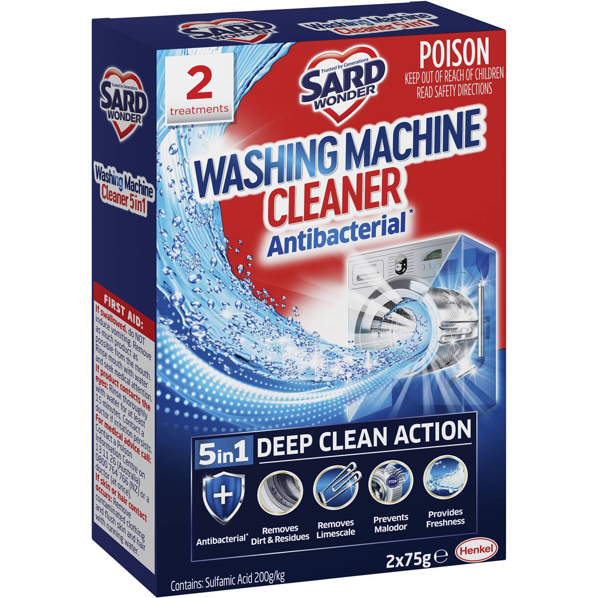 Sard Washing Machine Cleaner Antibacterial Disinfectant 2 Pack