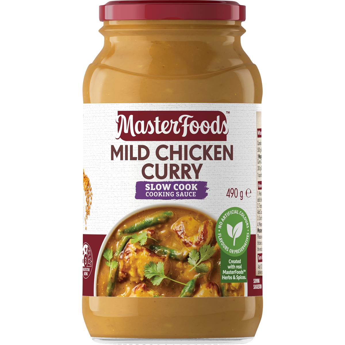 Masterfoods Mild Chicken Curry Slow Cook Sauce 490g