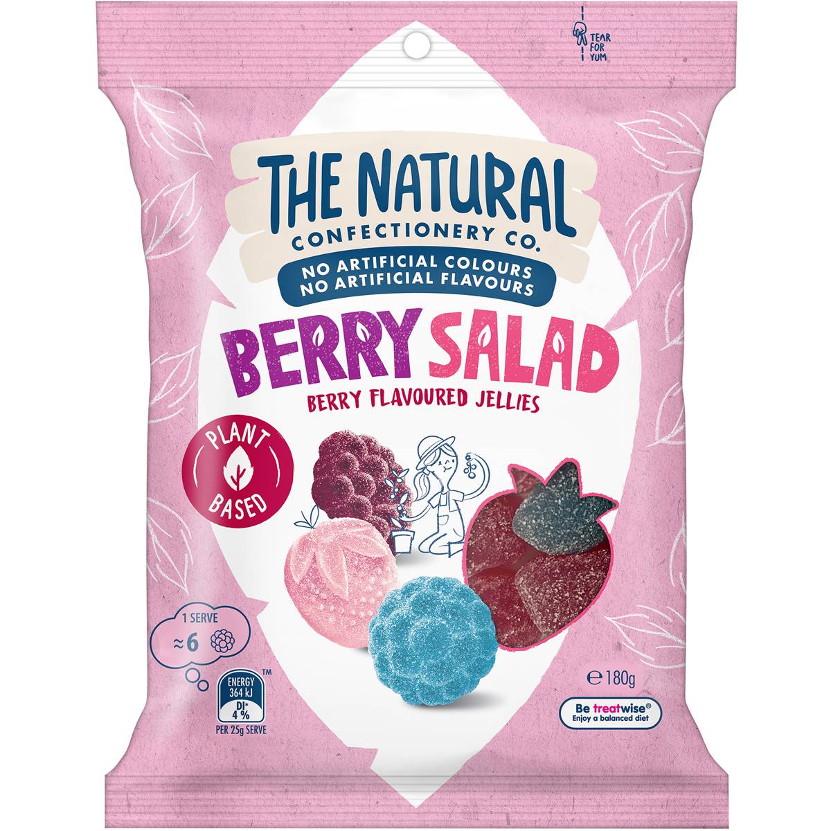 The Natural Confectionery Co. Berry Salad Plant Based Lollies 180g