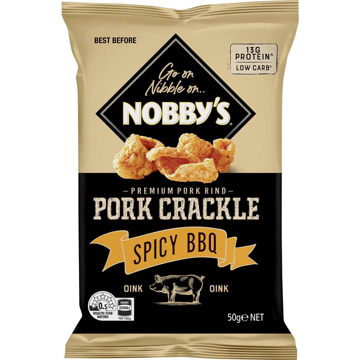 Nobby's Pork Crackle Spicy Barbecue Snacks 50g