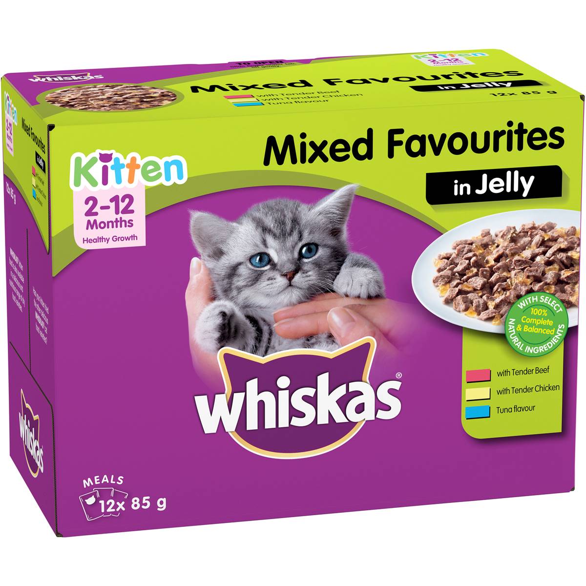 Whiskas Kitten Mixed Favourites In Jelly 2-12 Months 12x85g