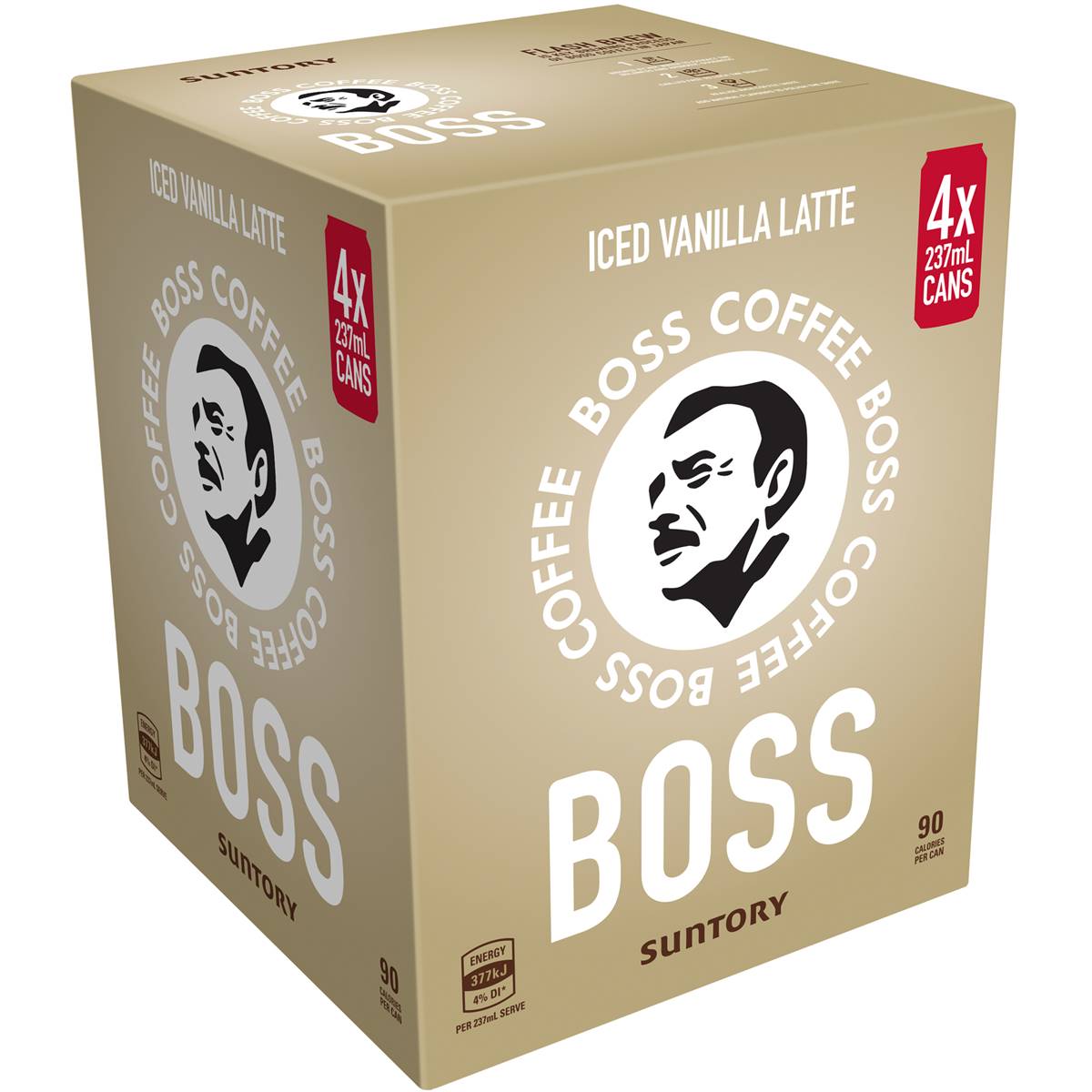 Suntory Boss Coffee Iced Vanilla Latte Cans 4x237ml