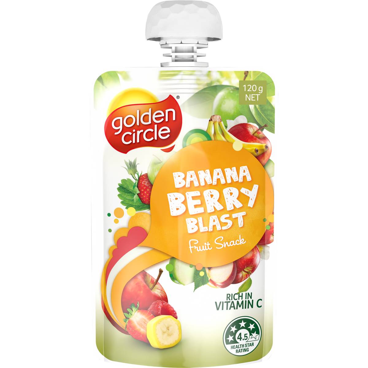 Golden Circle Blended Fruit Puree Banana & Berries Berry Lunch Box Pouch 120g
