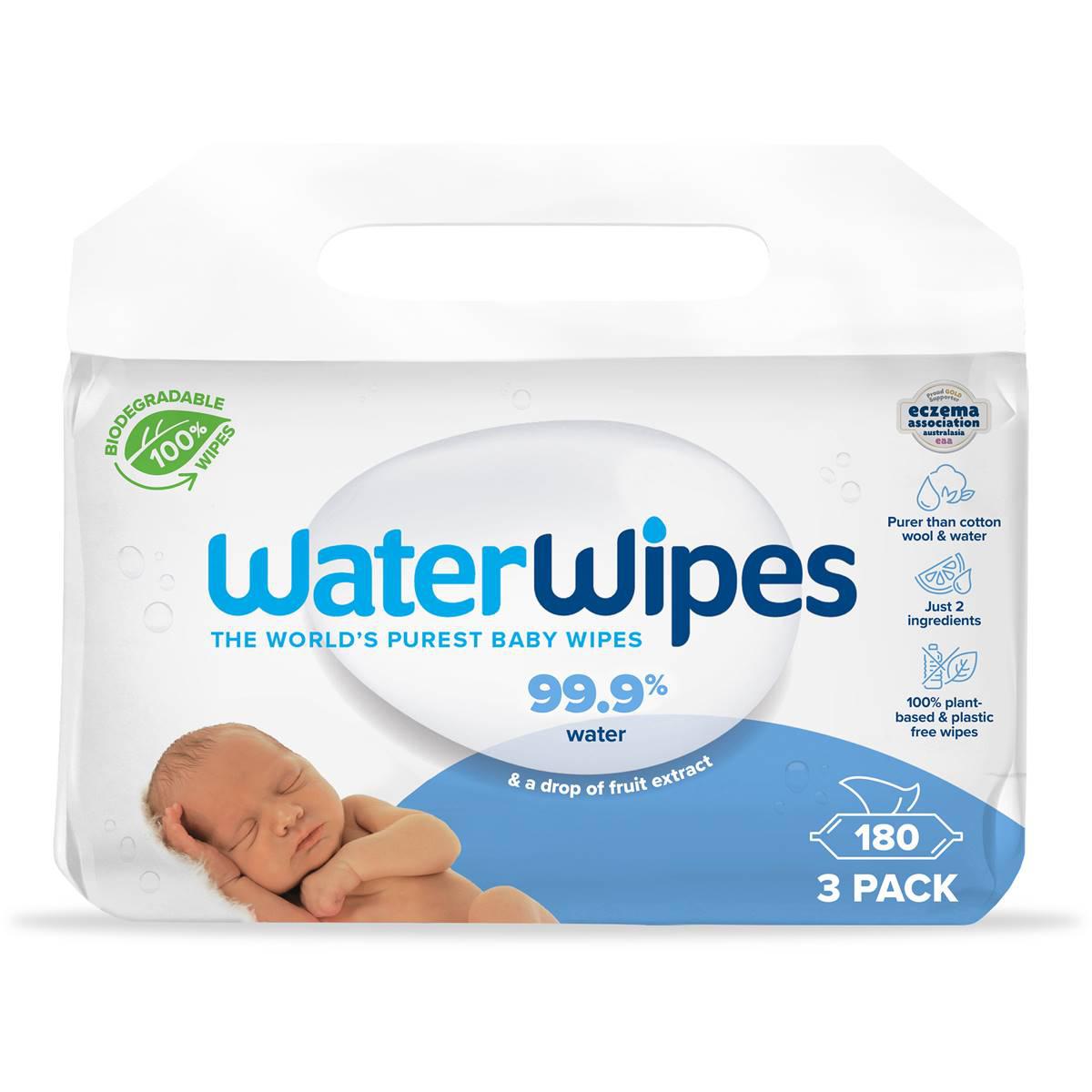 Waterwipes Fragrance Free Sensitive Skin Baby 60 Wipes 3 Pack