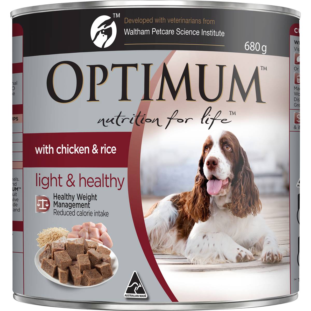 Optimum Light & Healthy With Chicken & Rice Wet Dog Food 680g