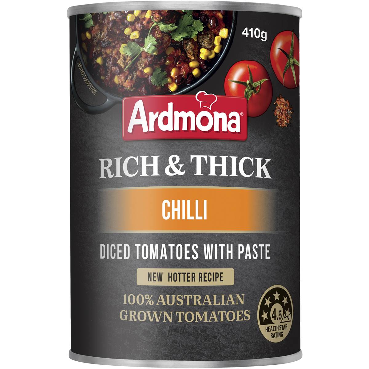 Ardmona Rich & Thick Diced Tomatoes With Paste Chilli 410g