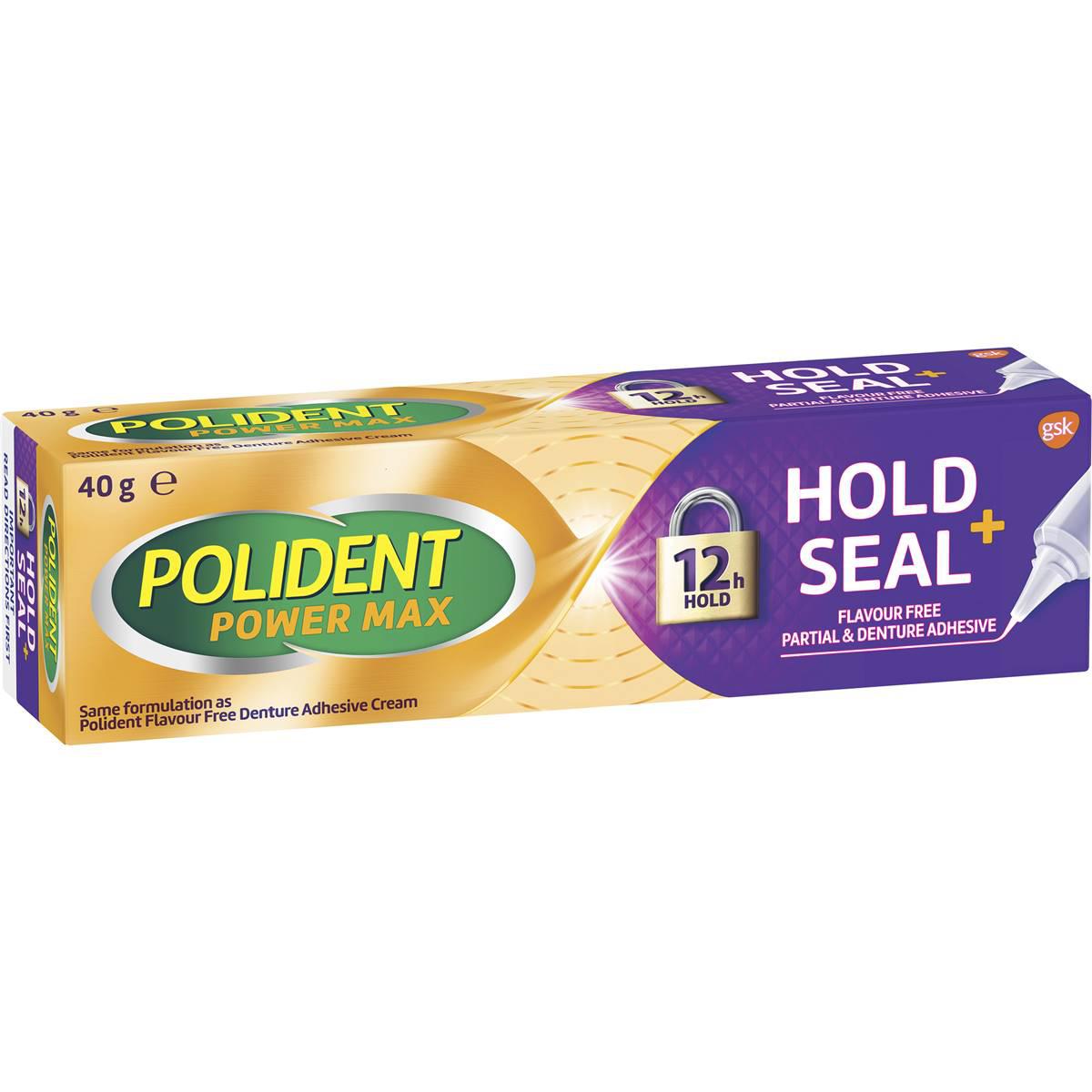 Polident Hold And Seal Adhesive Cream For Dentures And Partials 40g