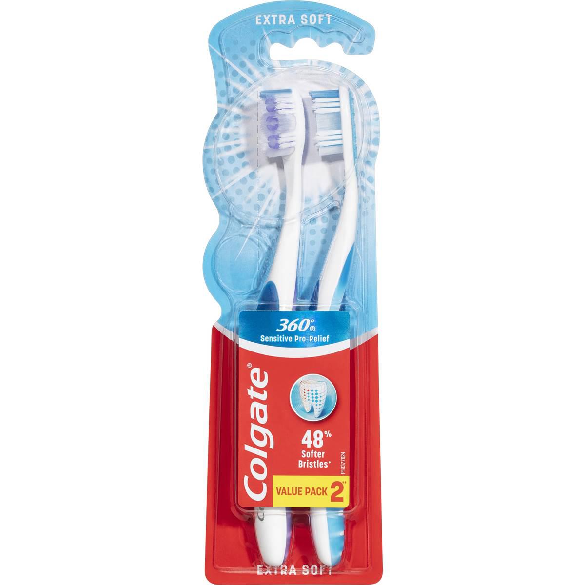 Colgate Toothbrush 360 Pro-relief Teeth Pain Soft 2 Pack