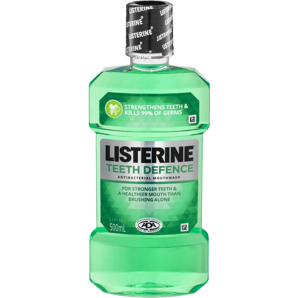 Listerine Teeth Defence Antibacterial Mouthwash 500ml