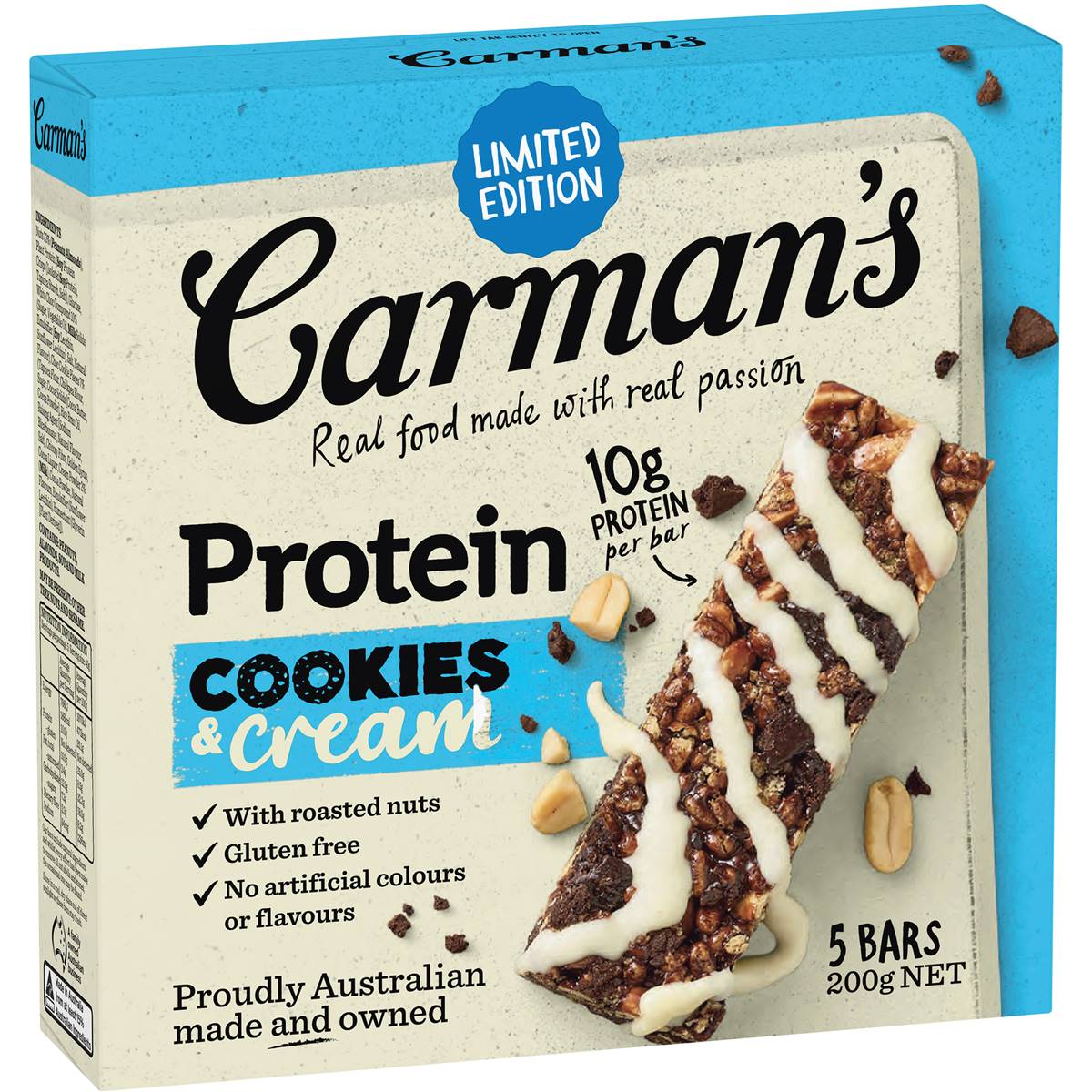 Carman's Limited Edition Cookies & Cream Bars 5x40g