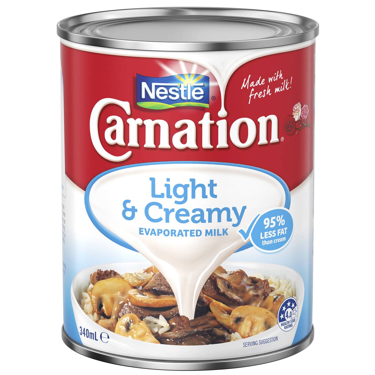 Nestle Carnation Light & Creamy Evaporated Milk 340ml