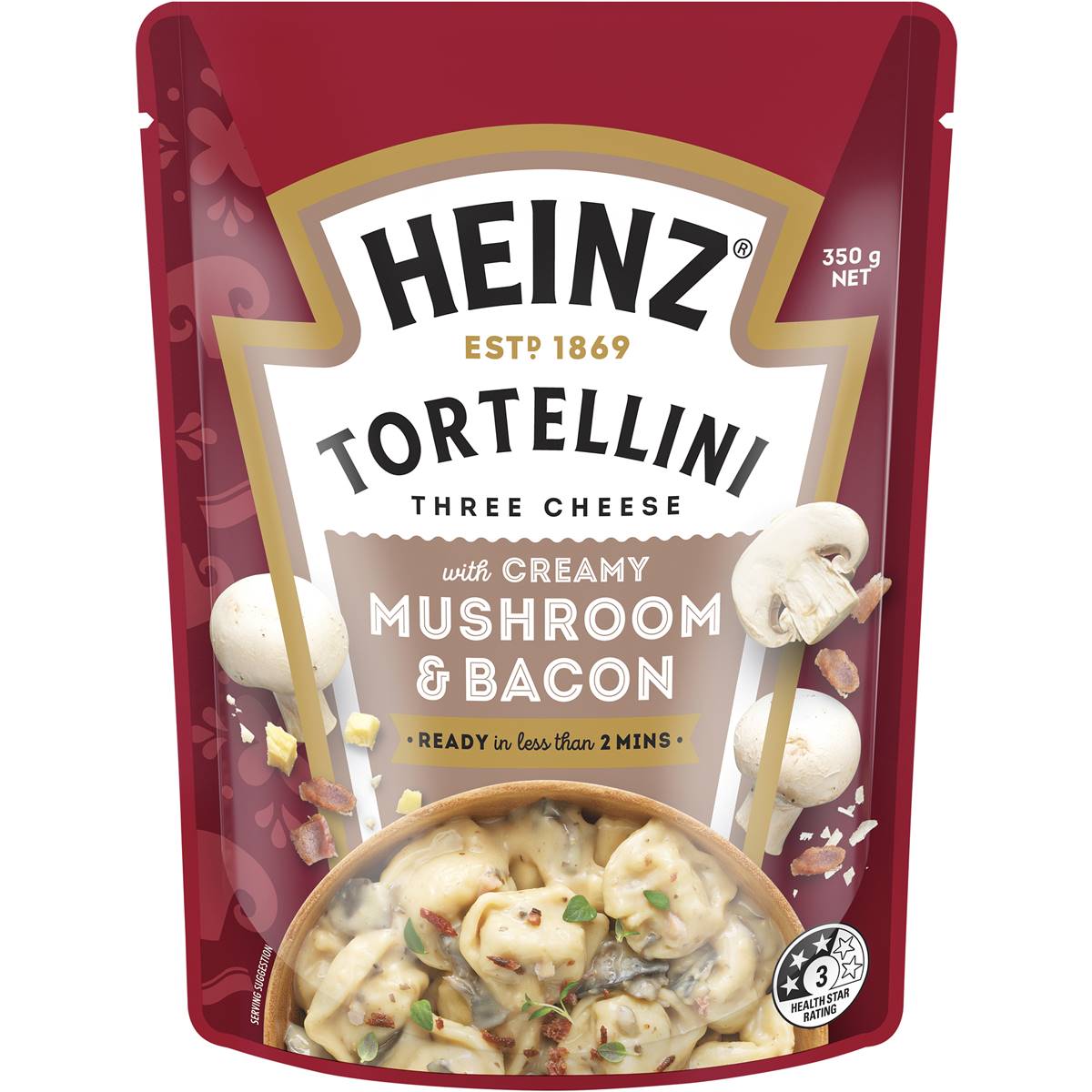 Heinz Tortellini Three Cheese Pasta With Creamy Mushroom & Bacon 350g