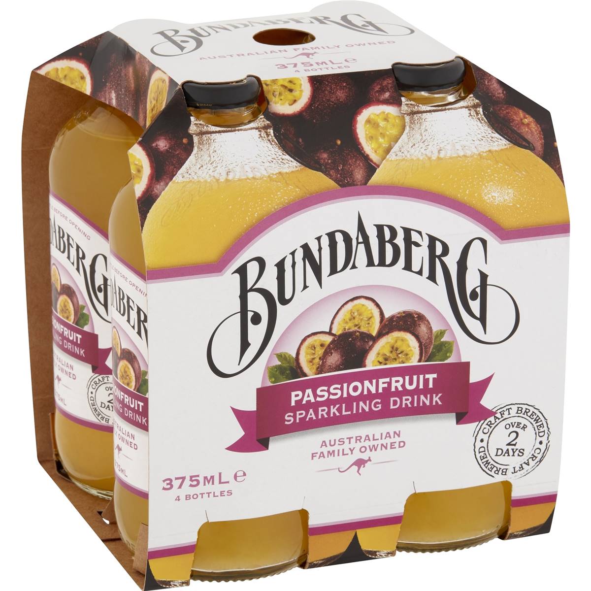 Bundaberg Sparkling Passionfruit Drink Bottles 4x375ml