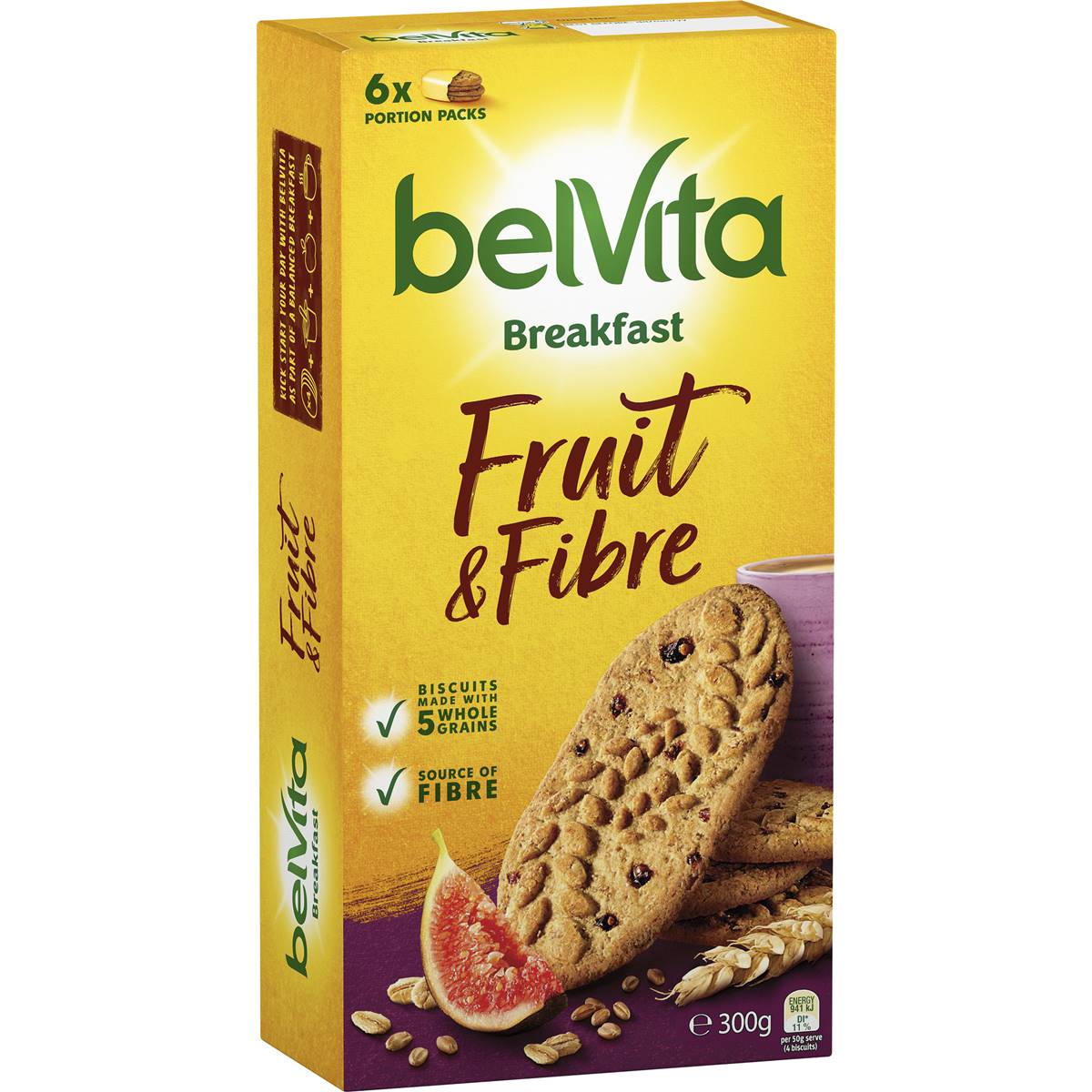 Belvita Fruit & Fibre Breakfast Biscuits 6 Pack 6x50g