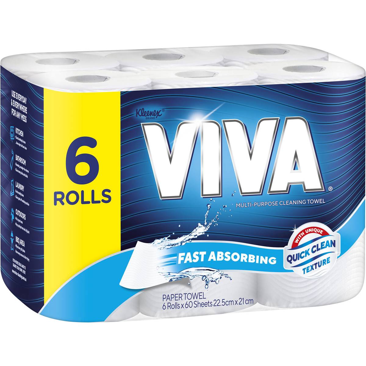 Viva Paper Towels White 360 Sheets 6 Pack