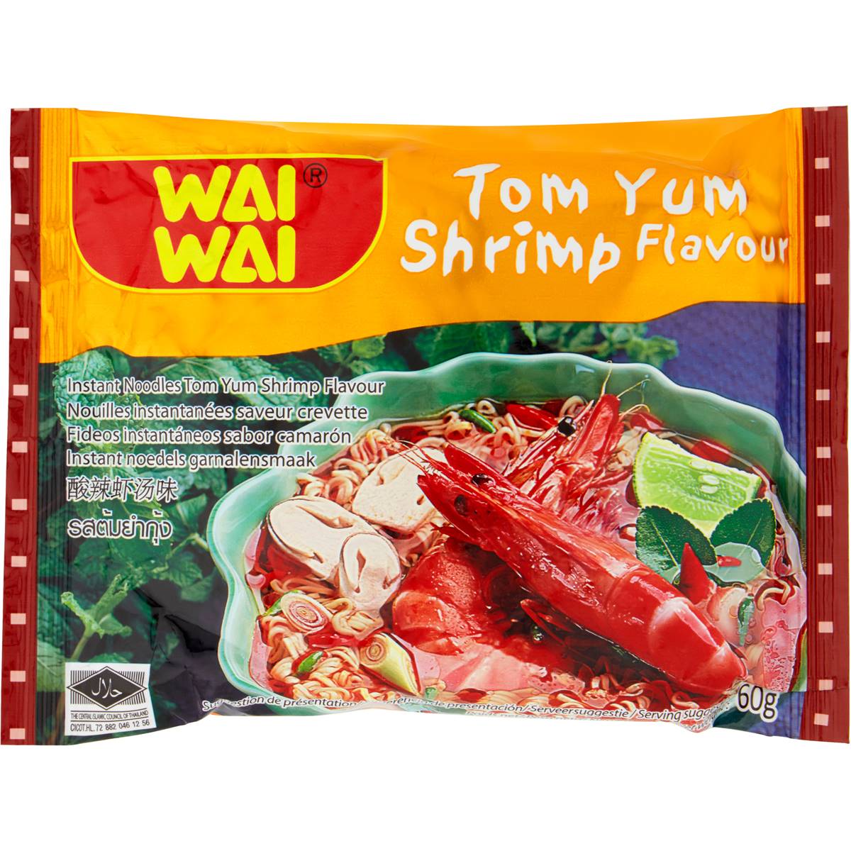 Wai Wai Noodles Instant Tom Yum Shrimp 60g