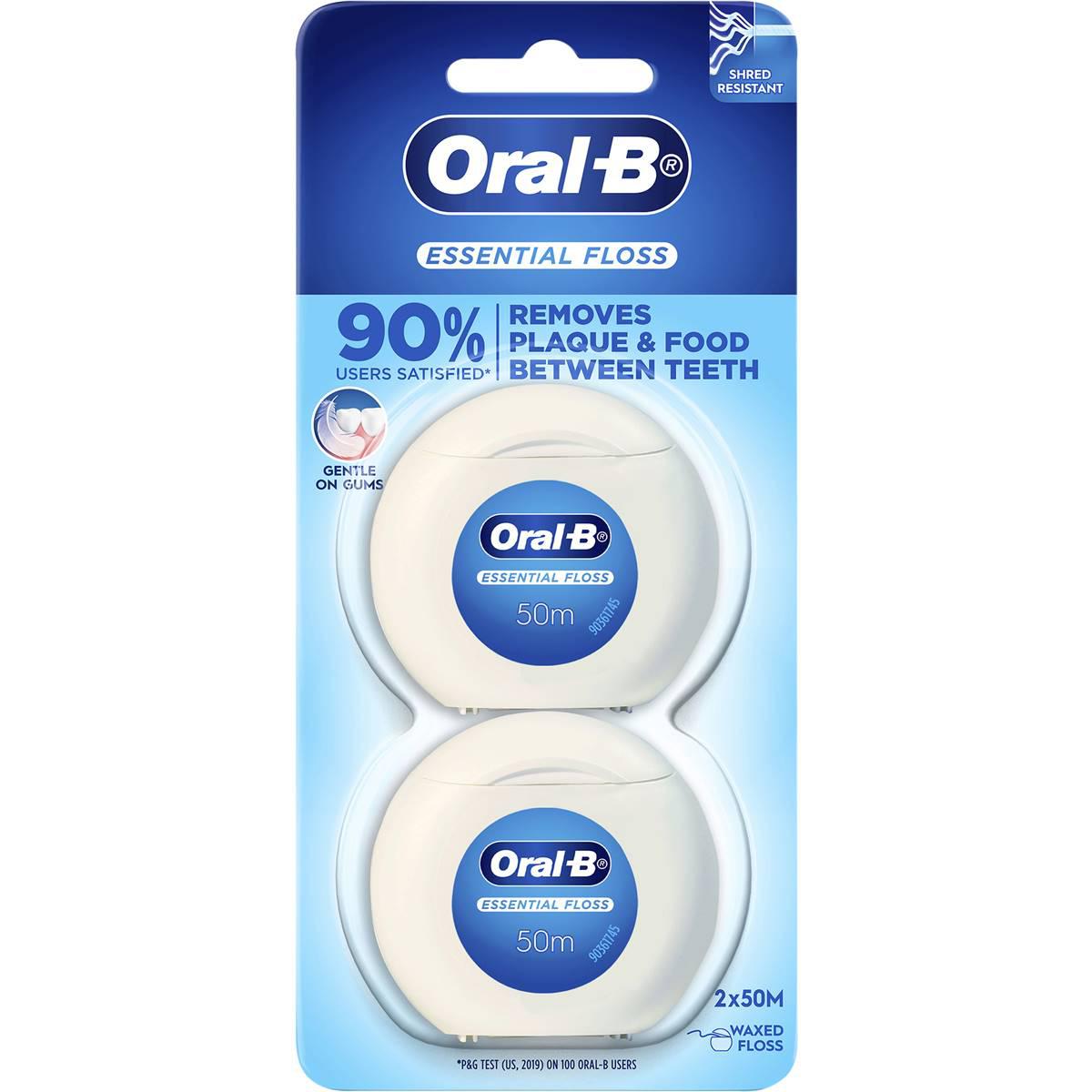 Oral B Essential Floss Clean No Mint 50m 2 Pack