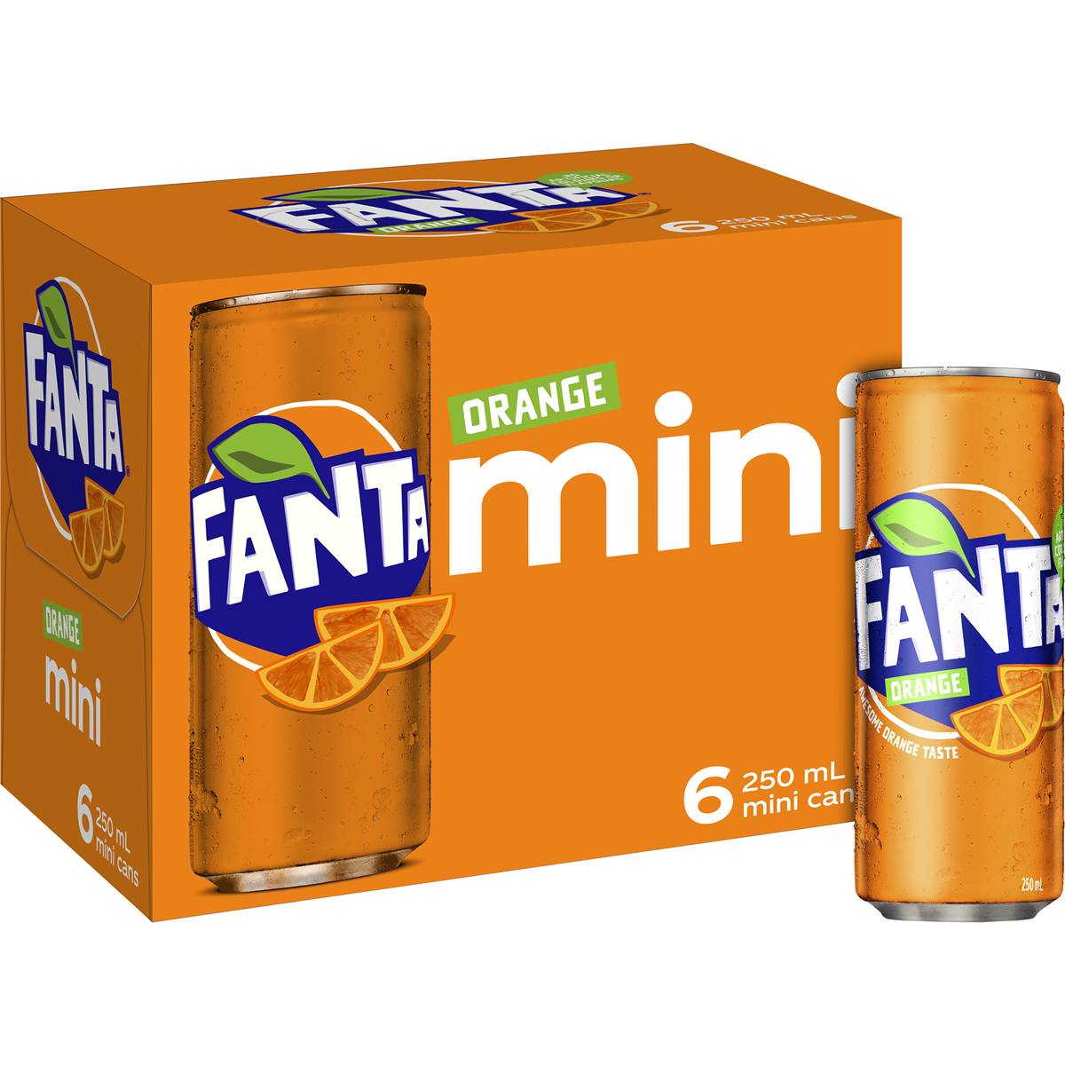 Fanta Orange Soft Drink Mini Cans 6x250ml