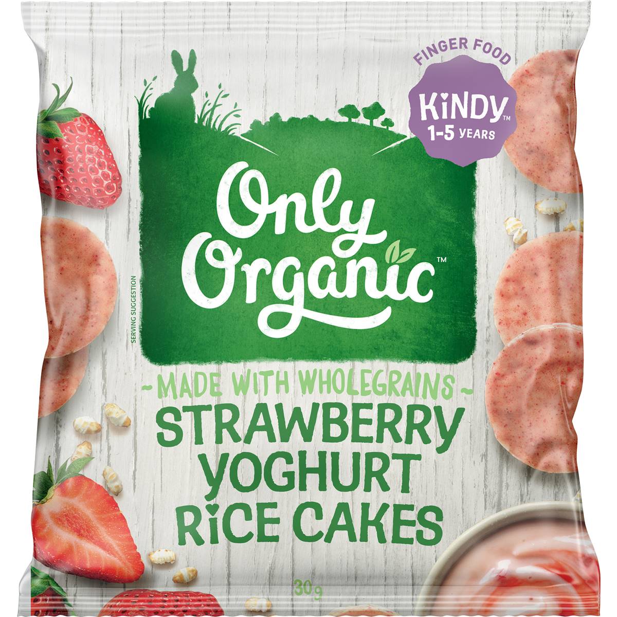 Only Organic Strawberry Yoghurt Rice Cakes 30g