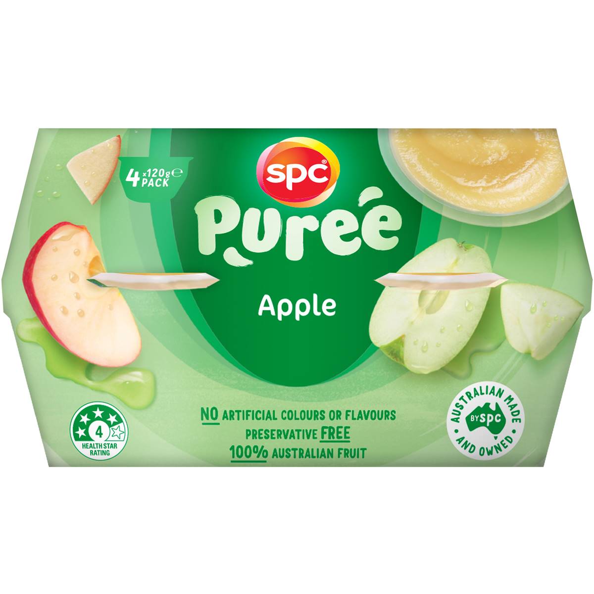 Spc Apple Puree Cups 4x120g